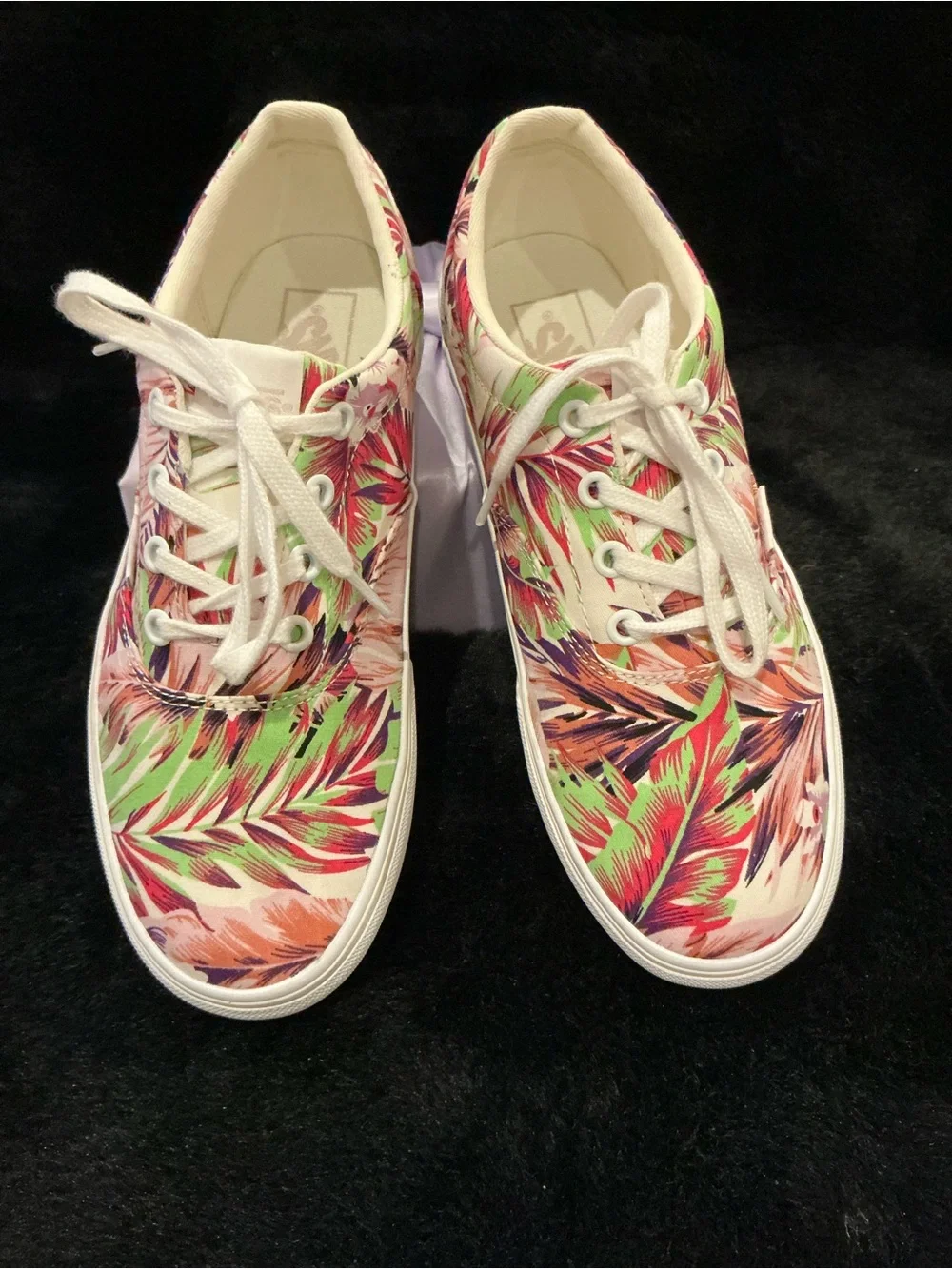 Vans Women's Tropical Print Canvas Platform Sneakers - Size 8